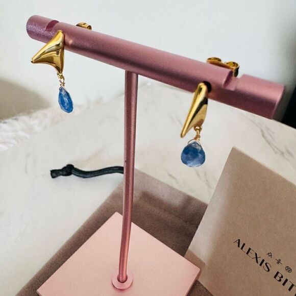 Alexas‎ Bittar Asterales Thorn 14K Goldplated & Sapphire Drop Earrings, NWT - Picture 6 of 16